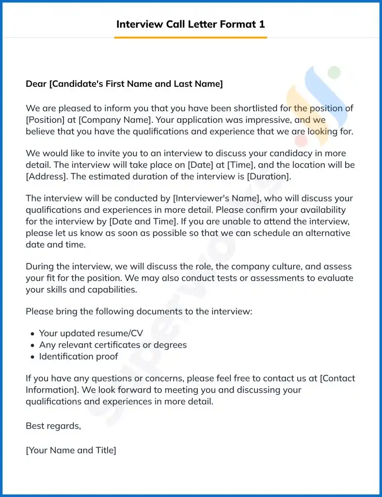 Interview Call Letter: 5 Tips to Leave A Positive Impression! 11 Interview-Call-Letter-Format