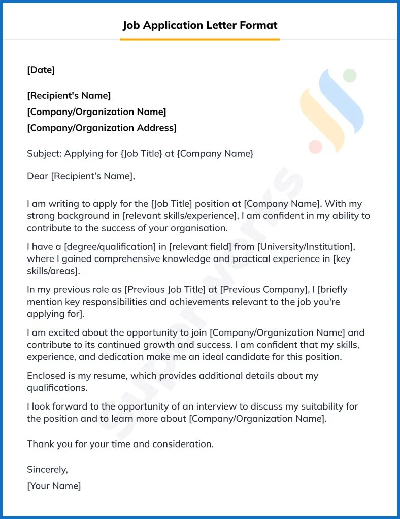 Write 100 Impactful Job Application Letter Format Superworks