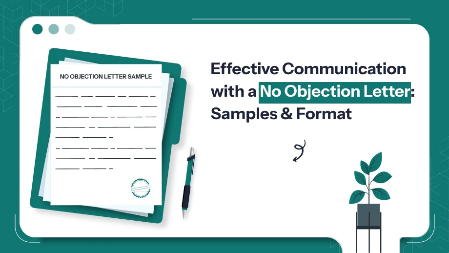 No Objection Letter