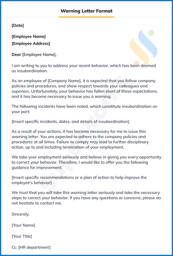 Write Insubordination Warning Letter With 5 Tips Superworks