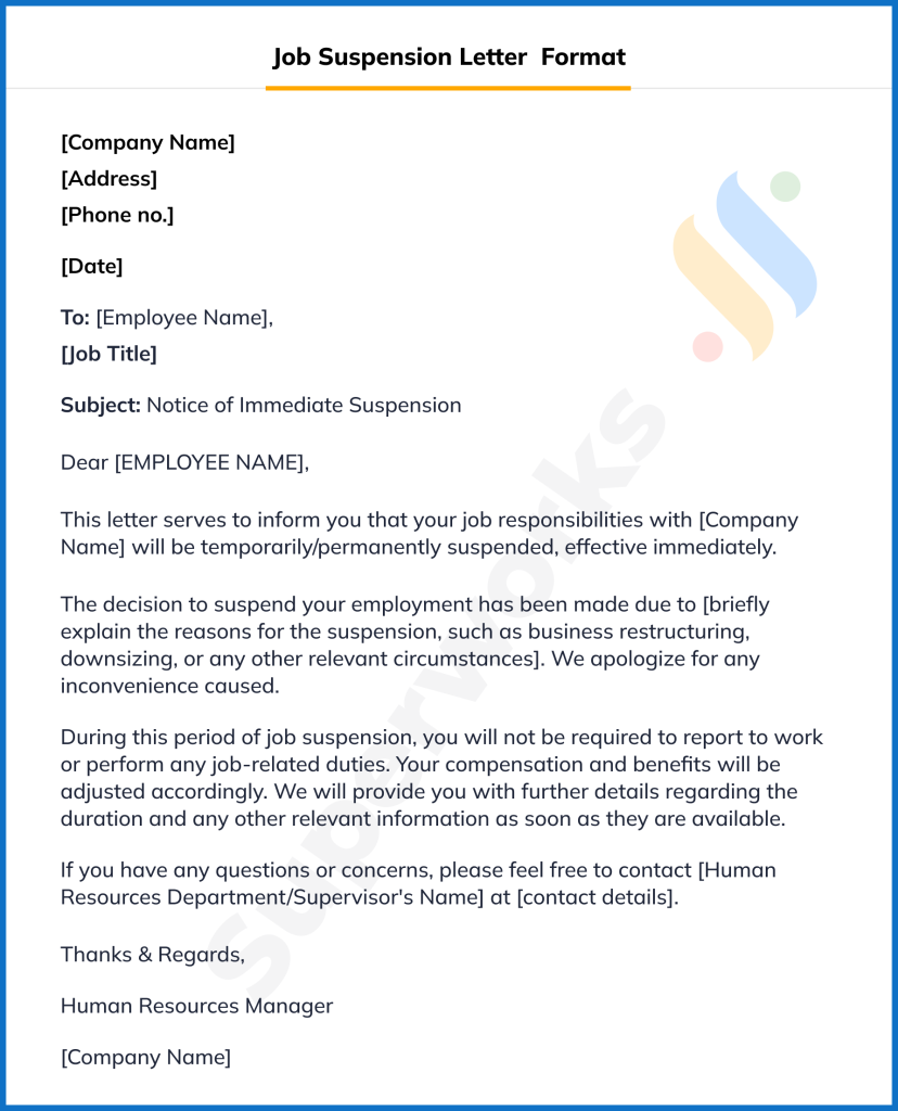 A Guide to 100 Professional Job Suspension Letter Superworks