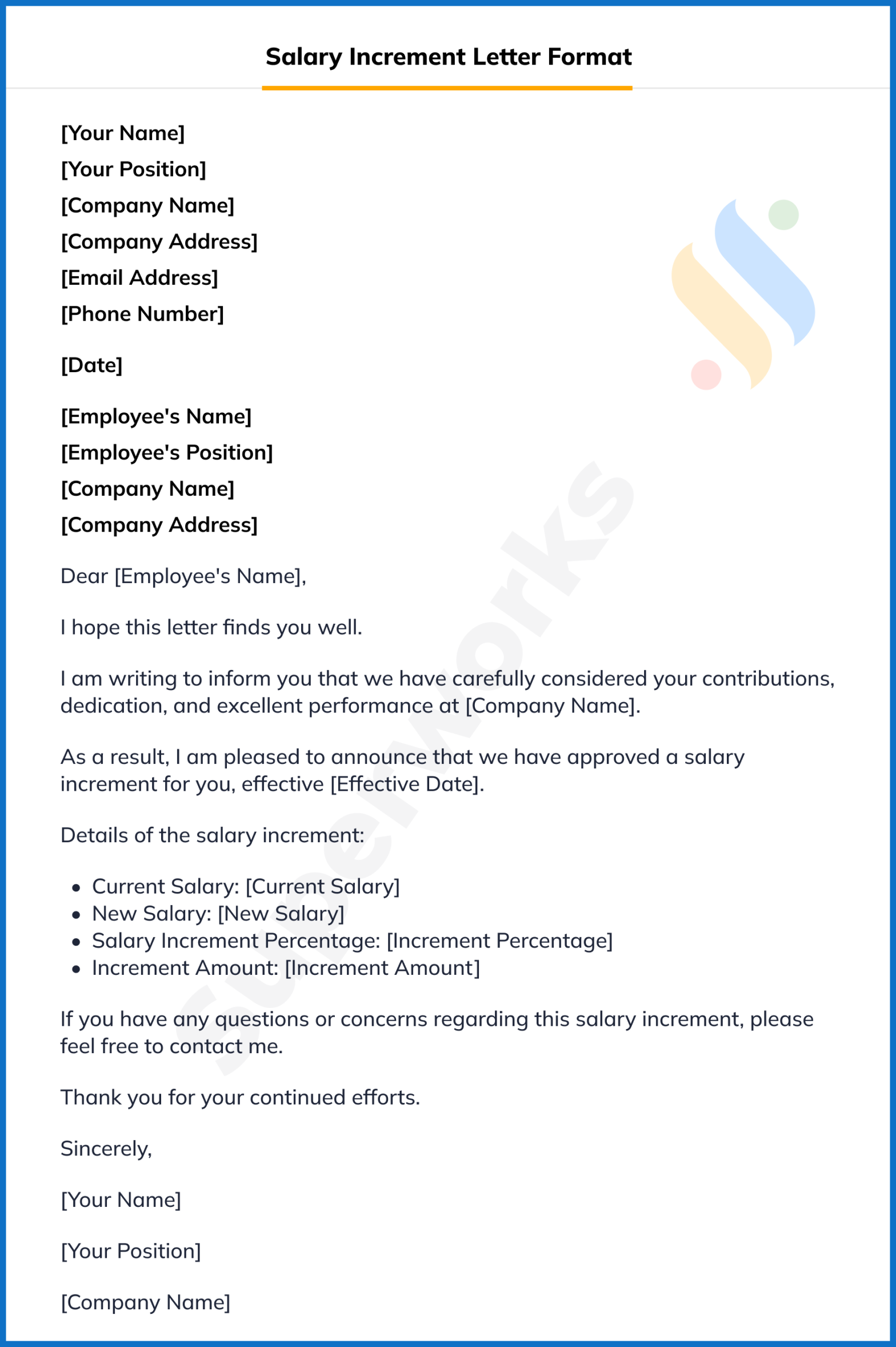 how to write application letter for salary increment