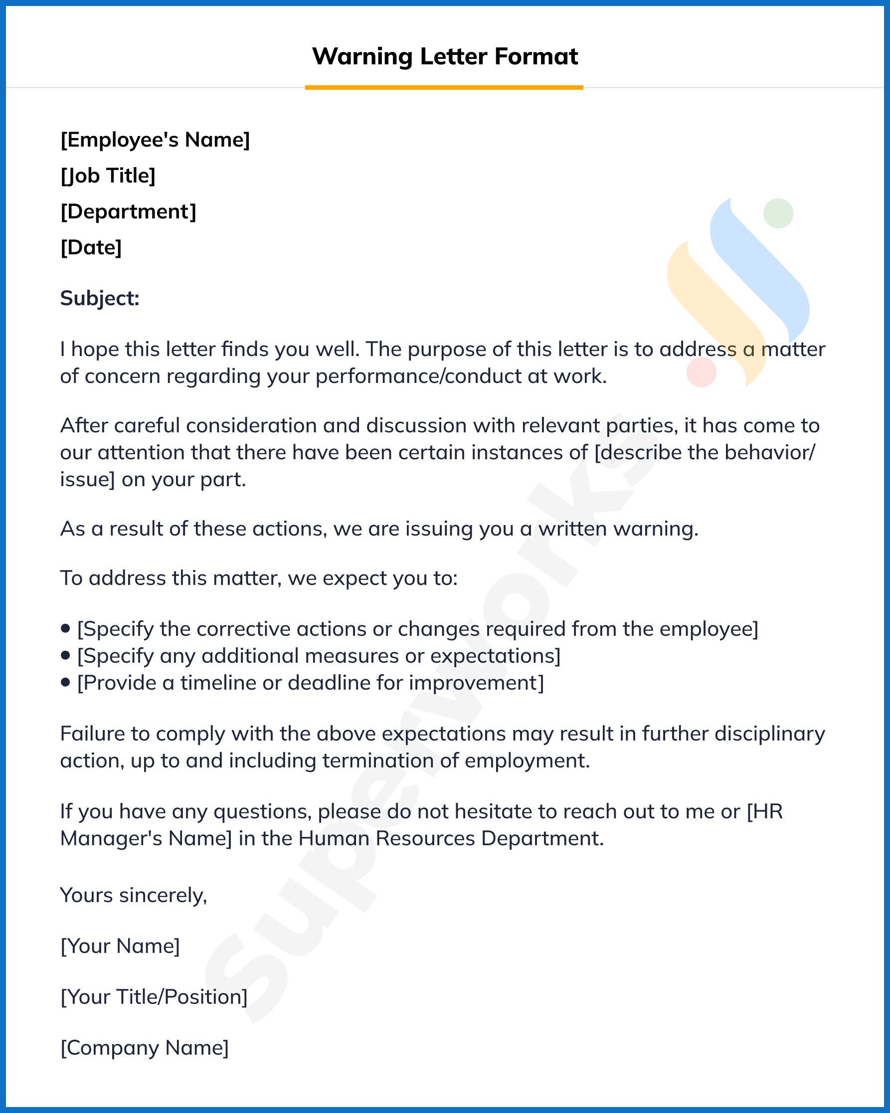 Let’s Debunk 5 Myths of Warning Letter Format | Superworks