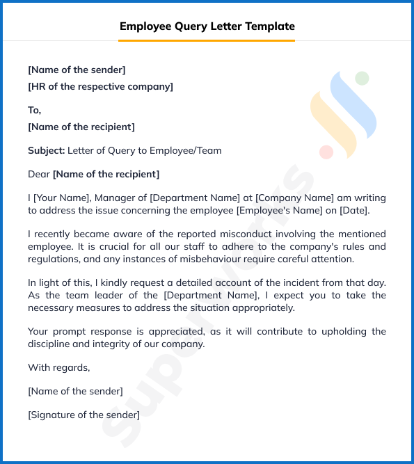 Employee Query Letter Template