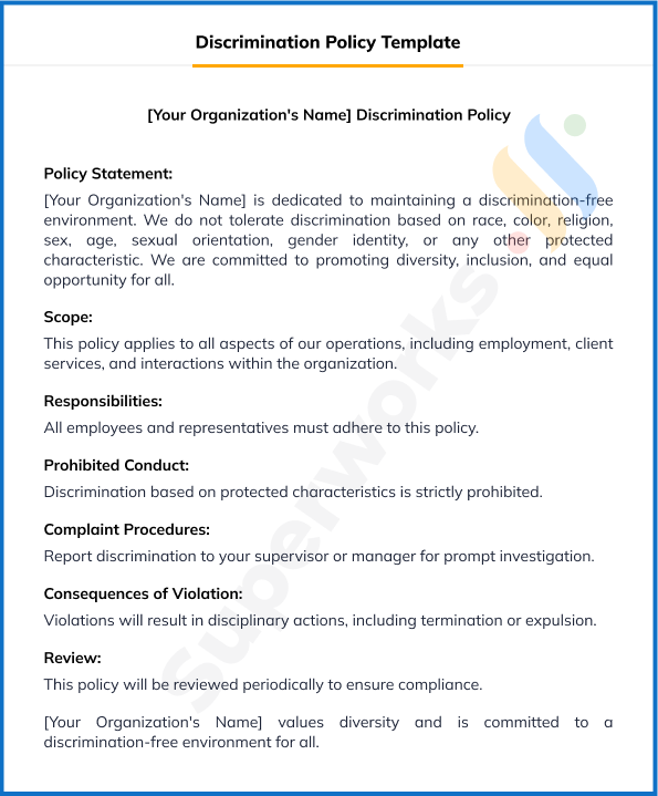 Discrimination Policy Template