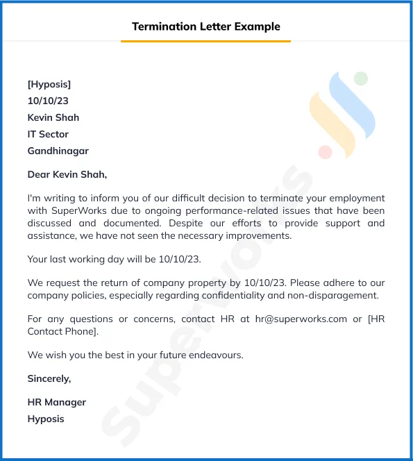 termination letter example