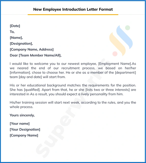 Employee Introduction Letter Format