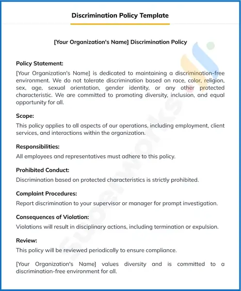 Discrimination-Policy-Template 