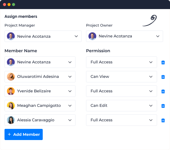 Add and assign members 