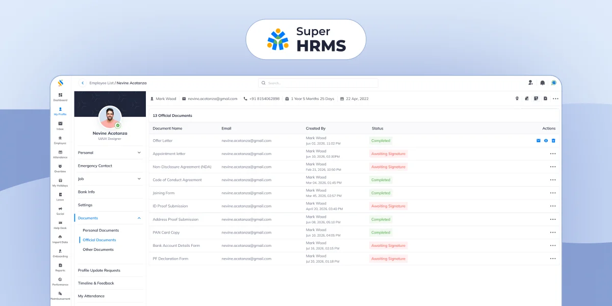 Super HRMS Document Management