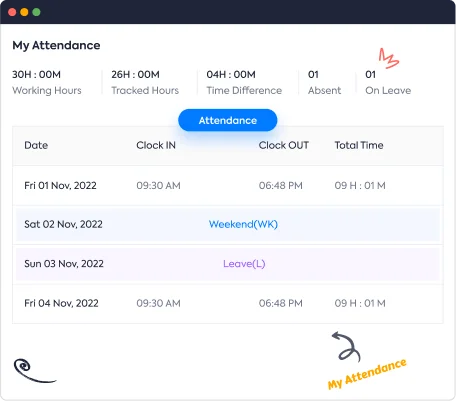 Attendance Tracking - Self-service