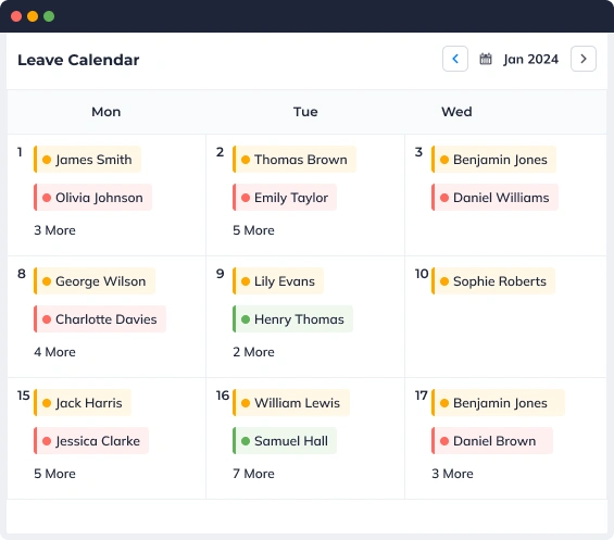 Leave Calendar