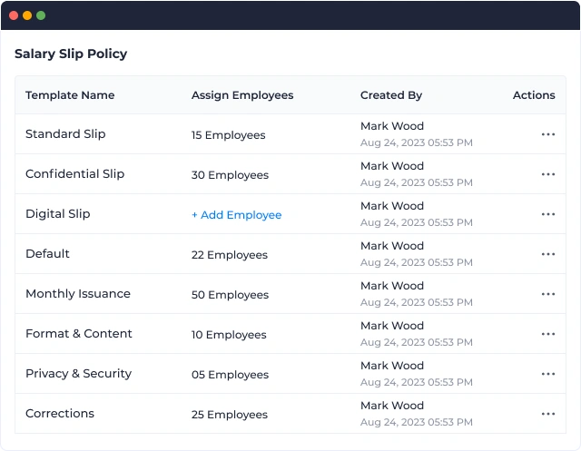 Salary Slip Policy