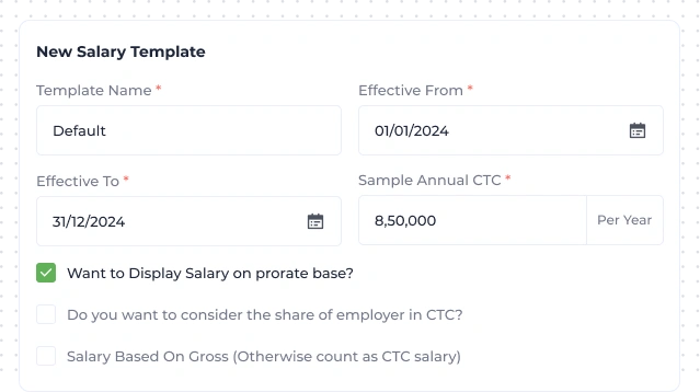 Configure salary structure