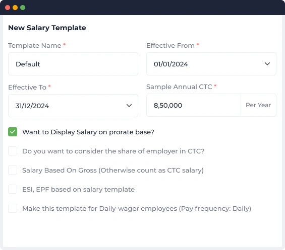 New salary template