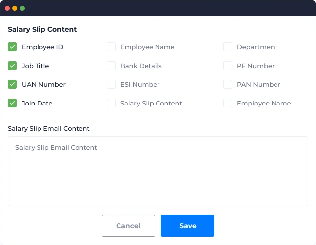 Generate salary slips