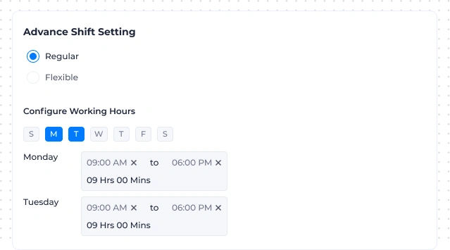 Advance Shift Setting