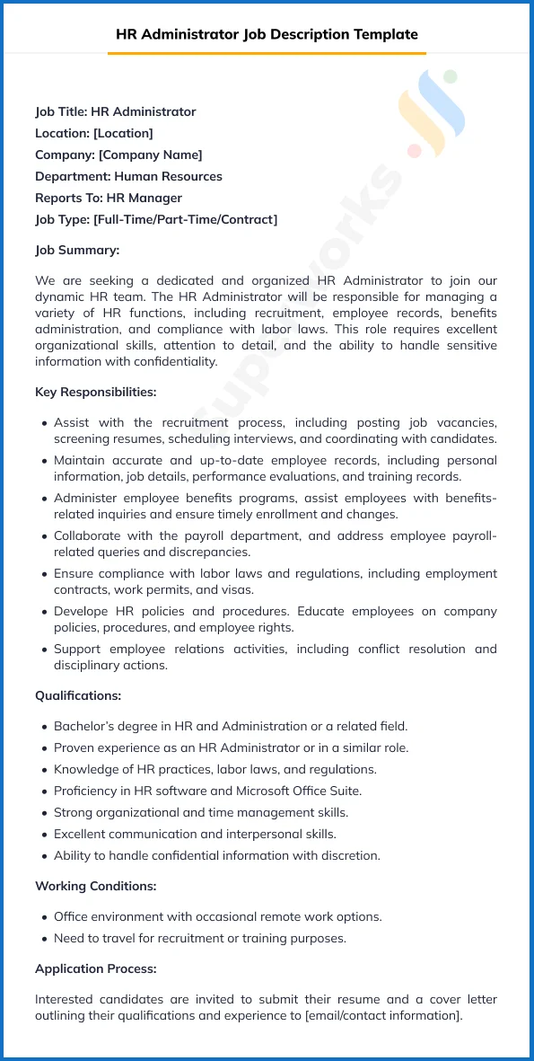 HR Administrator Job Description Template 