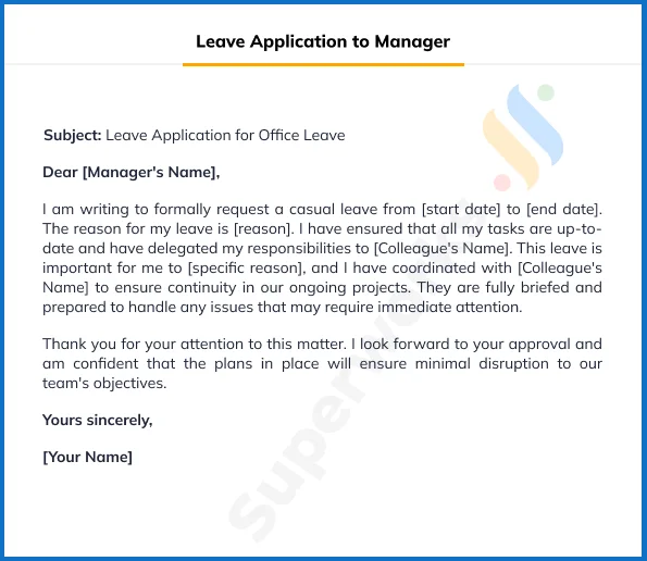 Leave Application to Manager