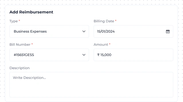 Place Reimbursement Request