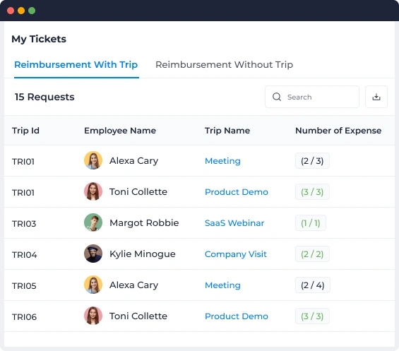 Reimbursement list