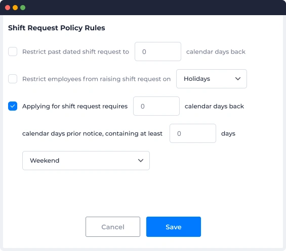 Shift Request Policy Rules