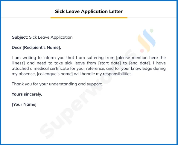 Sick Leave Application Letter 