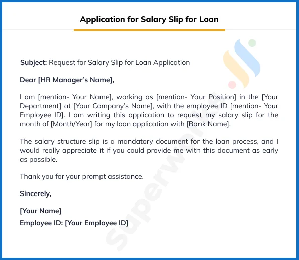 Application for Salary Slip for Loan