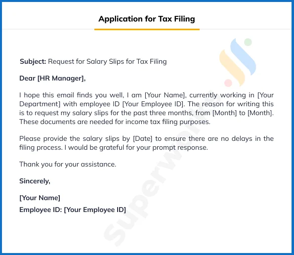 Application for Tax Filing