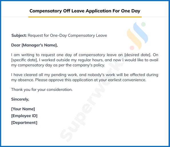 Compensatory Off Leave Application