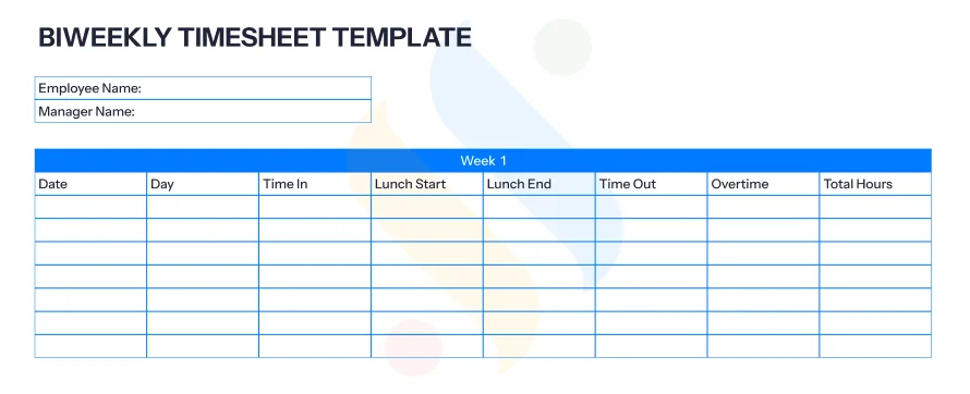 Biweekly Timesheet Template