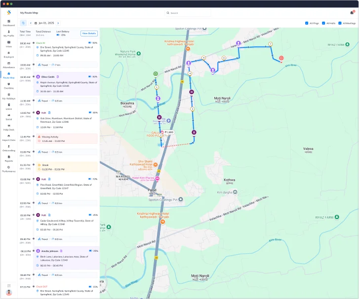Employee Route Map