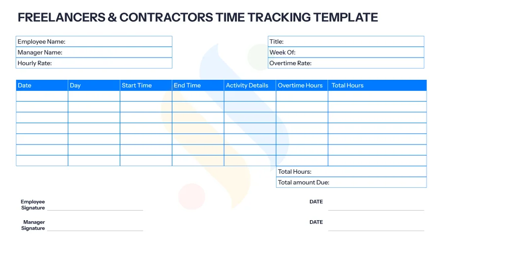 Freelancers & Contractors Time Tracking Template