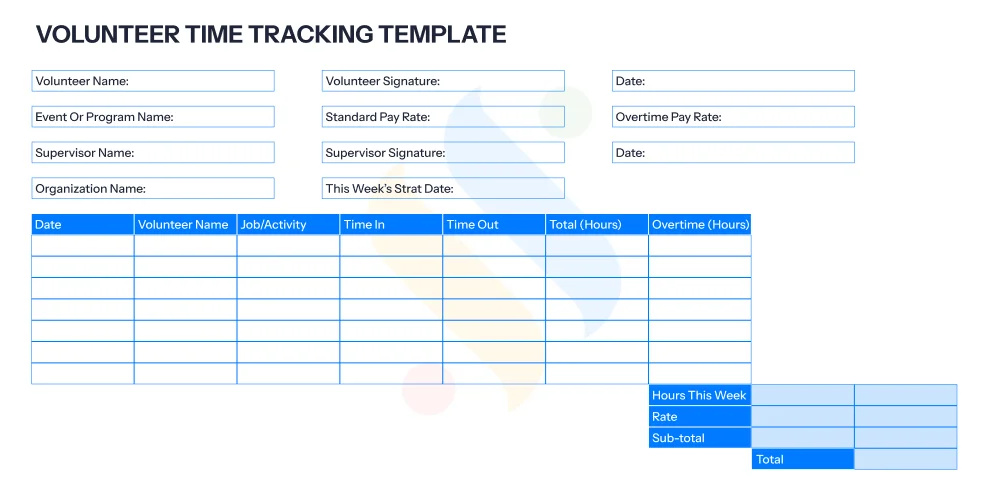 Volunteer Time Tracking Template
