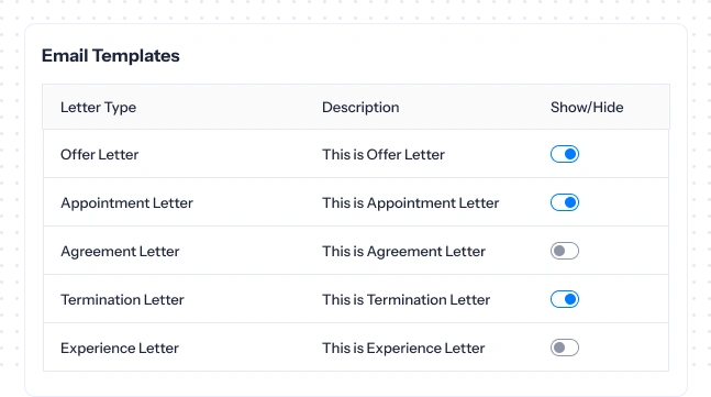 Assign HR letters to employees