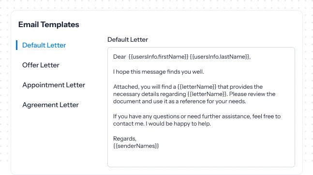 Edit document templates