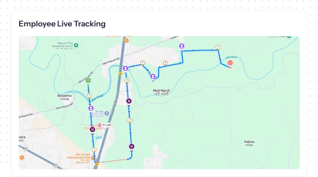 Employee live tracking