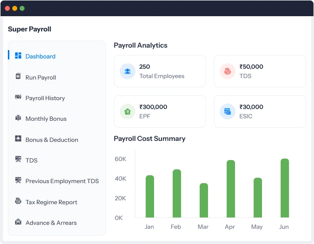 Employee payroll and payslip view