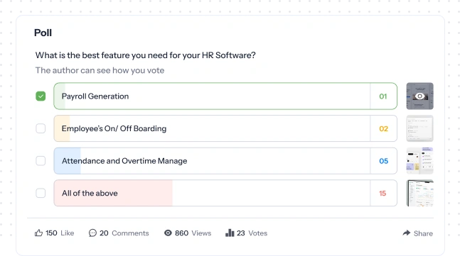 Interactive employee polls