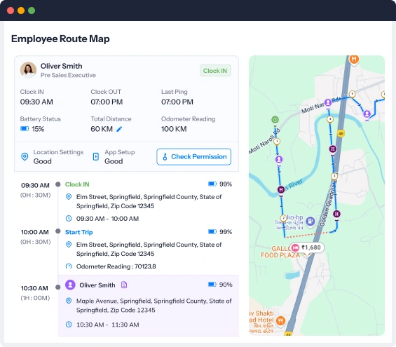 Track client real time