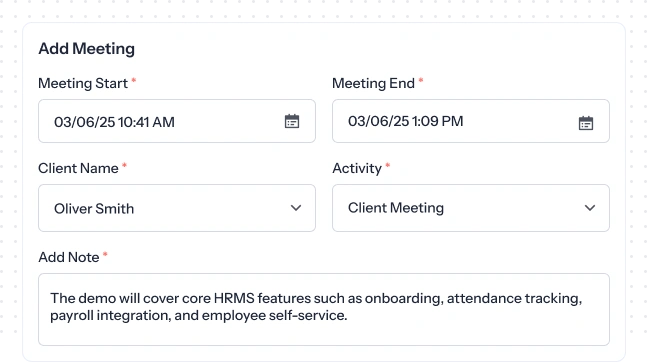Update client meetings