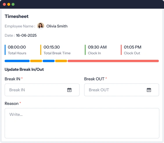 employee attendance timesheet