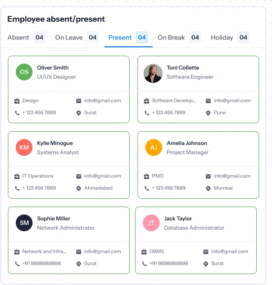 employee real time attendance