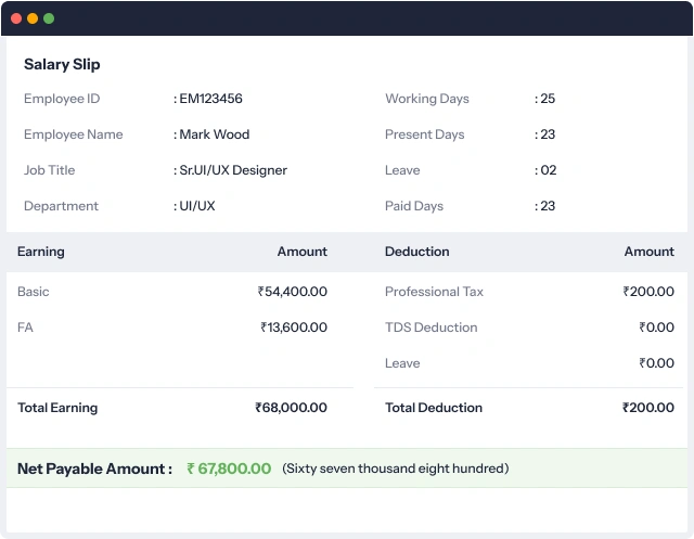 employee salary slip