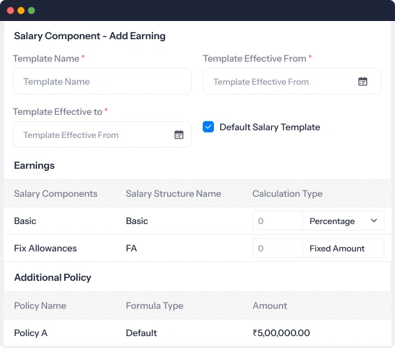create various salary templates