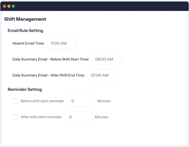 Automated shift email alerts