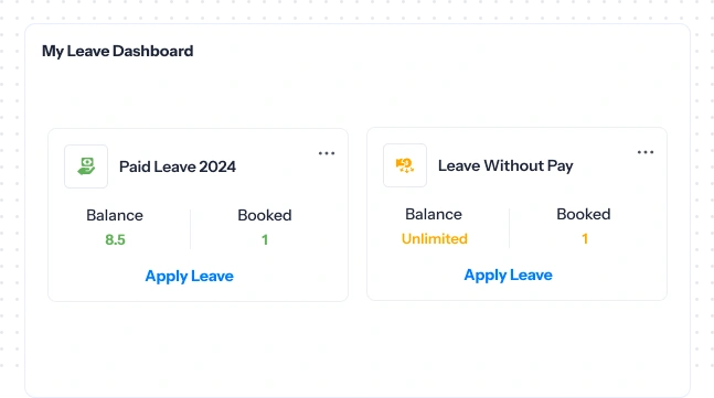 Employee leave dashboard