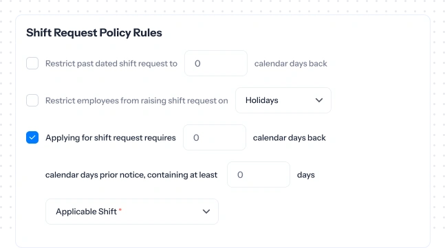 Shift request dashboard