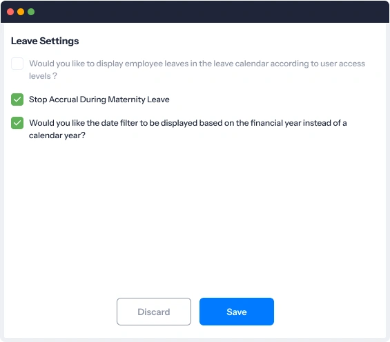 leave settings