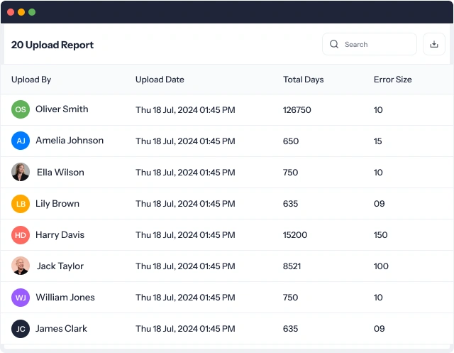 20 Upload Report